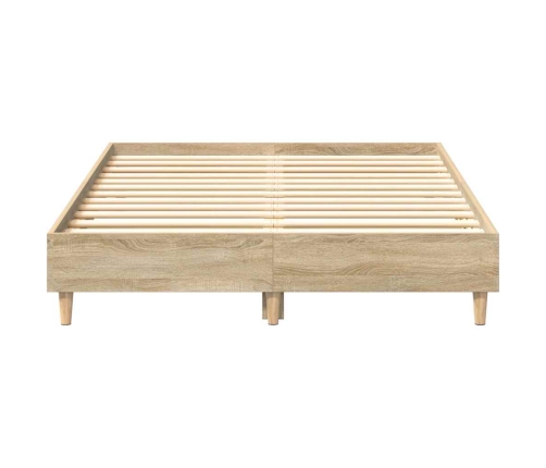 Estructura de cama sin colchón roble Sonoma 140x190 cm madera