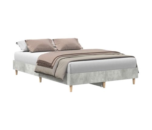 Estructura de cama sin colchón gris hormigón 140x190 cm madera