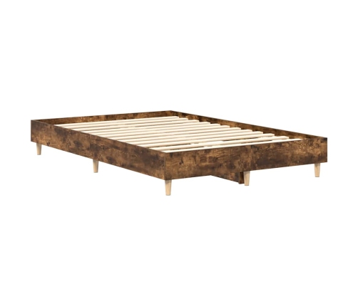 Estructura de cama sin colchón roble ahumado 140x190 cm madera