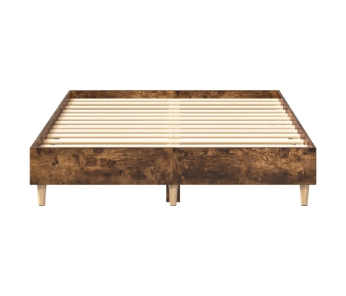 Estructura de cama sin colchón roble ahumado 140x190 cm madera