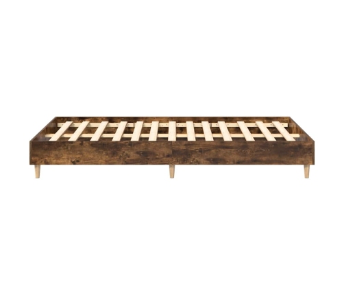 Estructura de cama sin colchón roble ahumado 140x190 cm madera