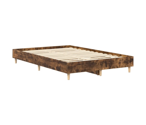 Estructura de cama sin colchón roble ahumado 140x190 cm madera