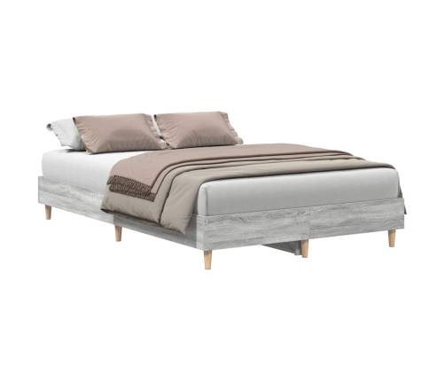 Estructura de cama sin colchón gris Sonoma 140x190 cm madera