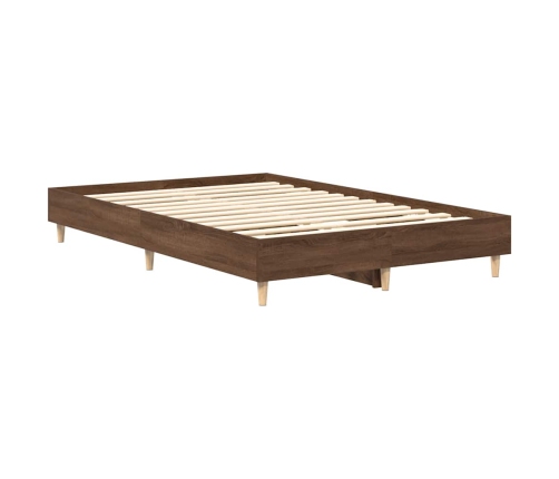 Estructura de cama sin colchón marrón roble 140x190 cm madera