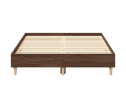 Estructura de cama sin colchón marrón roble 140x190 cm madera