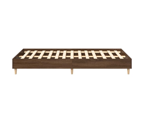 Estructura de cama sin colchón marrón roble 140x190 cm madera