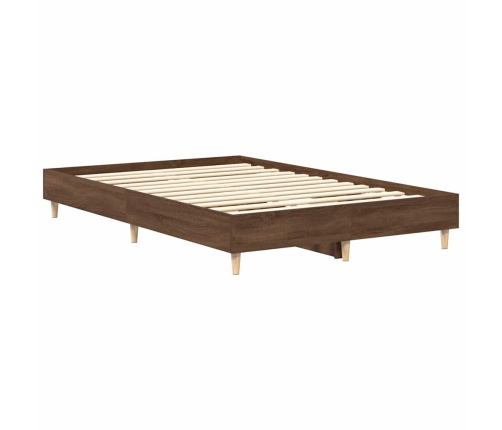 Estructura de cama sin colchón marrón roble 140x190 cm madera