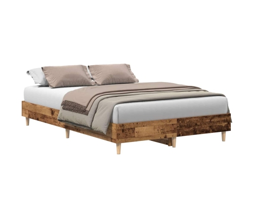 Estructura de cama sin colchón madera vieja 140x190 cm madera