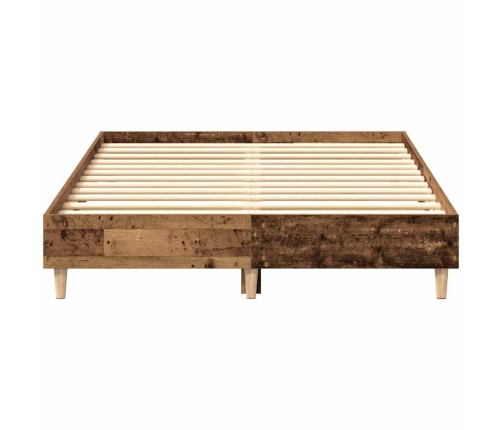 Estructura de cama sin colchón madera vieja 140x190 cm madera