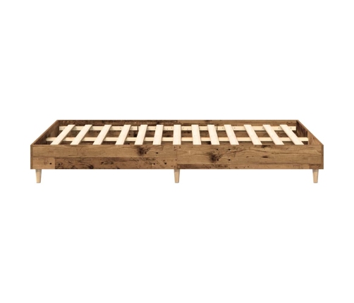 Estructura de cama sin colchón madera vieja 140x190 cm madera