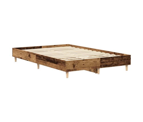 Estructura de cama sin colchón madera vieja 140x190 cm madera