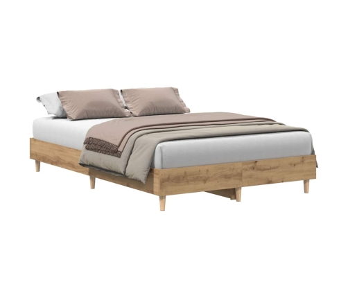 Estructura de cama sin colchón roble artesanal 140x190cm madera