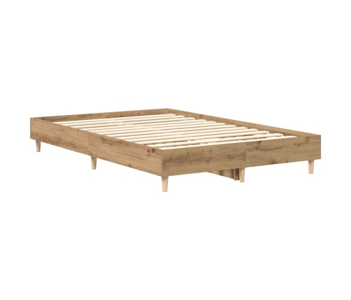 Estructura de cama sin colchón roble artesanal 140x190cm madera