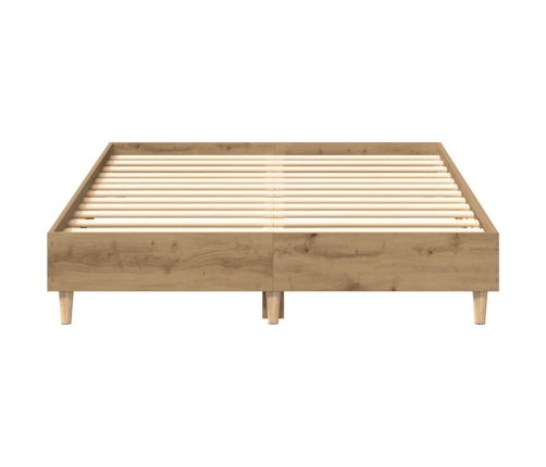 Estructura de cama sin colchón roble artesanal 140x190cm madera