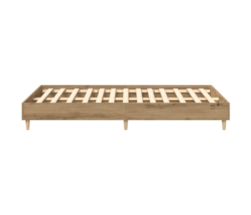 Estructura de cama sin colchón roble artesanal 140x190cm madera