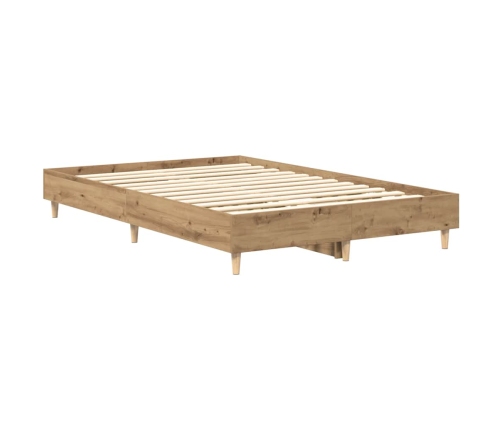 Estructura de cama sin colchón roble artesanal 140x190cm madera