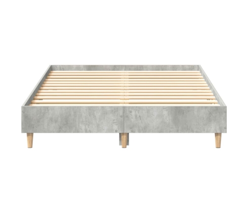 Estructura de cama sin colchón gris hormigón 135x190 cm madera