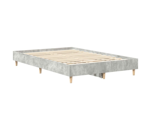 Estructura de cama sin colchón gris hormigón 135x190 cm madera