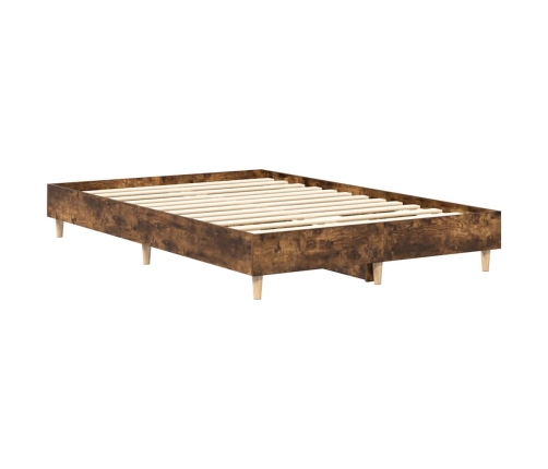 Estructura de cama sin colchón roble ahumado 135x190 cm madera