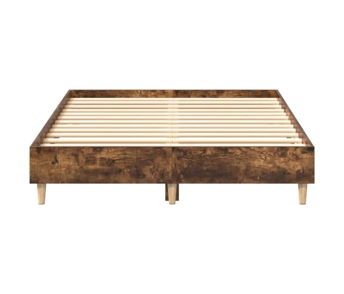 Estructura de cama sin colchón roble ahumado 135x190 cm madera