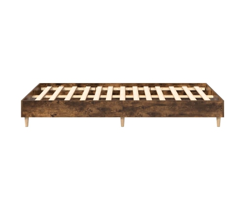 Estructura de cama sin colchón roble ahumado 135x190 cm madera