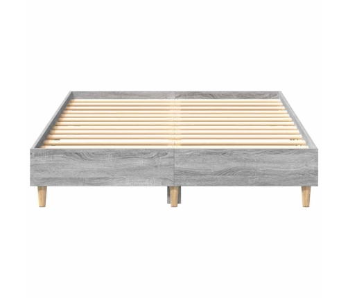 Estructura de cama sin colchón gris Sonoma 135x190 cm madera