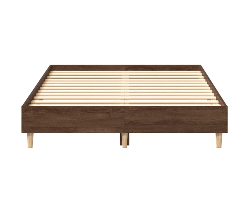 Estructura de cama sin colchón marrón roble 135x190 cm madera