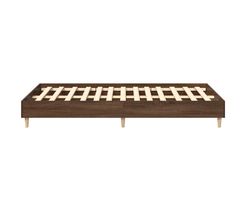 Estructura de cama sin colchón marrón roble 135x190 cm madera