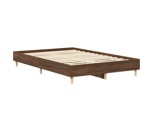 Estructura de cama sin colchón marrón roble 135x190 cm madera