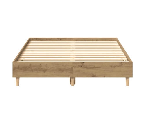 Estructura de cama sin colchón roble artesanal 135x190cm madera