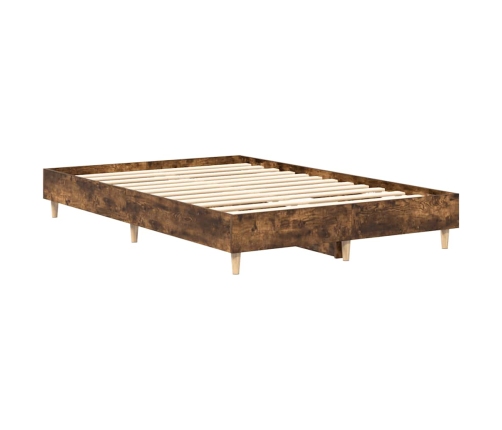 Estructura de cama sin colchón roble ahumado 120x190 cm madera