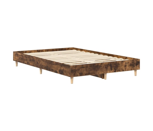 Estructura de cama sin colchón roble ahumado 120x190 cm madera