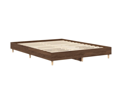 Estructura de cama sin colchón madera marrón roble 90x190 cm