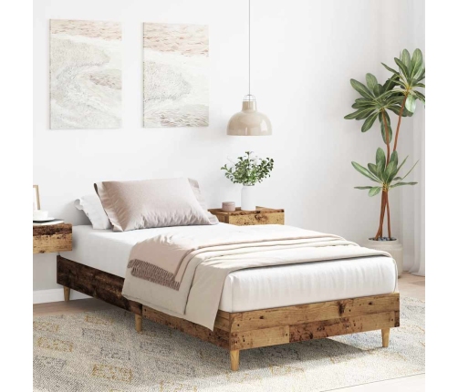 Estructura de cama sin colchón madera vieja 90x190 cm madera