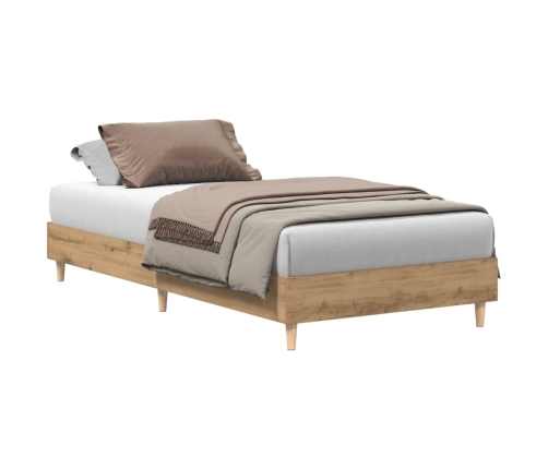 Estructura de cama sin colchón roble artesanal 90x190 cm madera