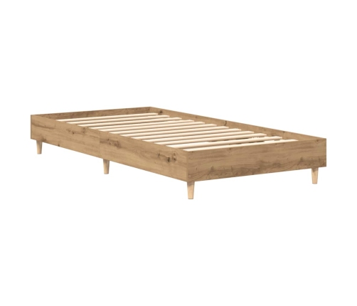 Estructura de cama sin colchón roble artesanal 90x190 cm madera