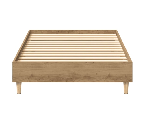 Estructura de cama sin colchón roble artesanal 90x190 cm madera