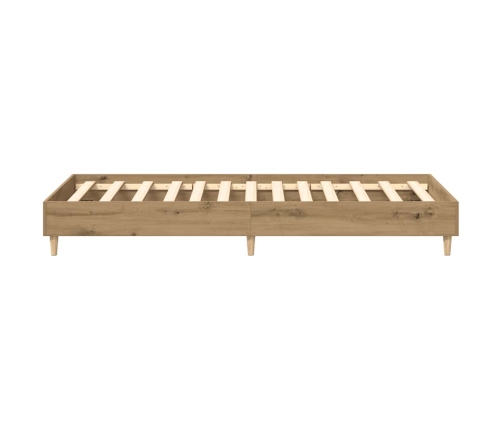 Estructura de cama sin colchón roble artesanal 90x190 cm madera