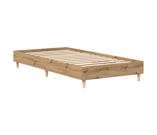 Estructura de cama sin colchón roble artesanal 90x190 cm madera