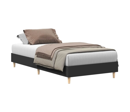 Estructura de cama sin colchón madera negra 75x190 cm