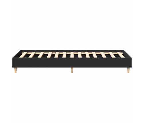 Estructura de cama sin colchón madera negra 75x190 cm