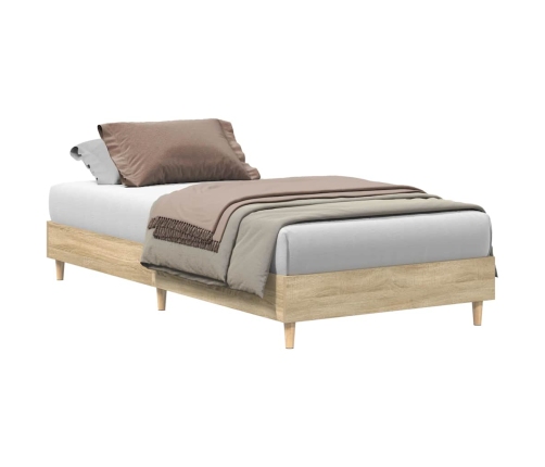 Estructura de cama sin colchón madera roble Sonoma 75x190 cm