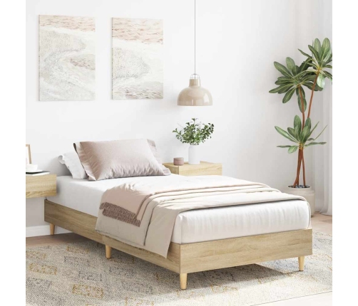 Estructura de cama sin colchón madera roble Sonoma 75x190 cm