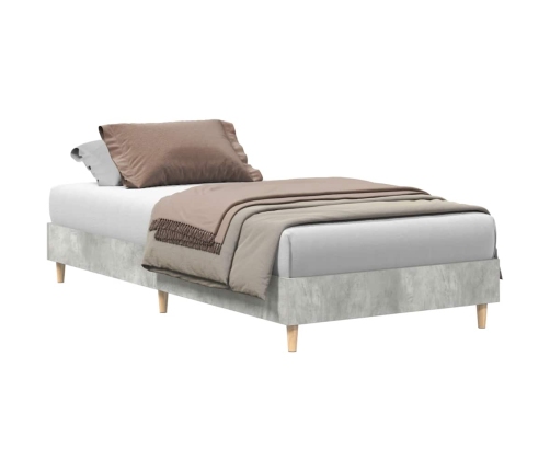 Estructura de cama sin colchón madera gris hormigón 75x190 cm