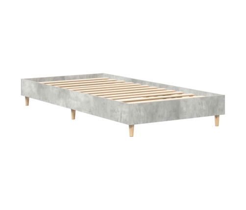 Estructura de cama sin colchón madera gris hormigón 75x190 cm