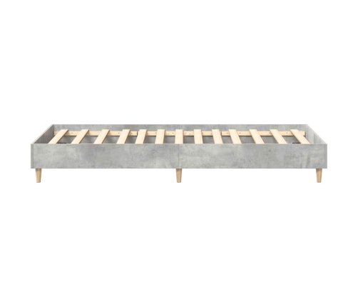 Estructura de cama sin colchón madera gris hormigón 75x190 cm