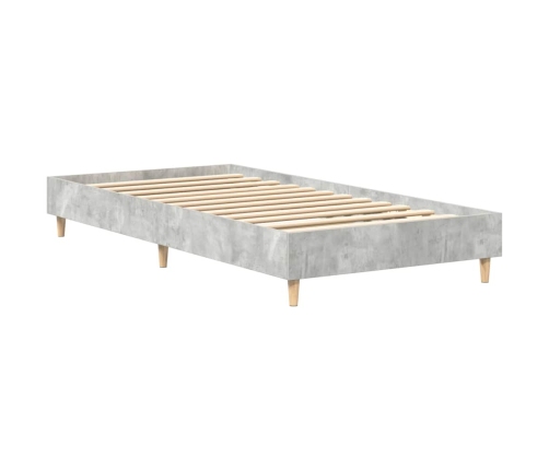 Estructura de cama sin colchón madera gris hormigón 75x190 cm