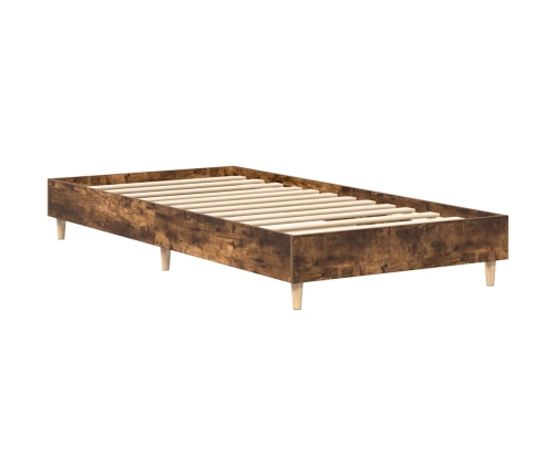 Estructura cama sin colchón madera roble ahumado 75x190 cm