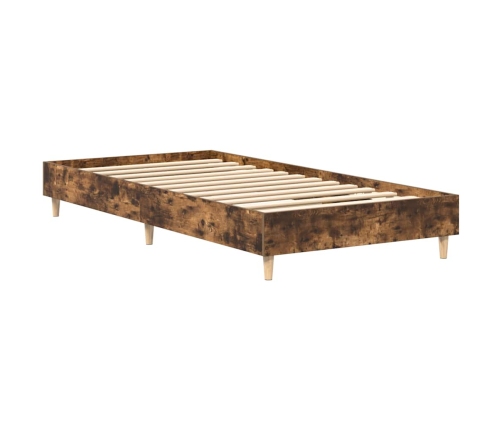 Estructura cama sin colchón madera roble ahumado 75x190 cm