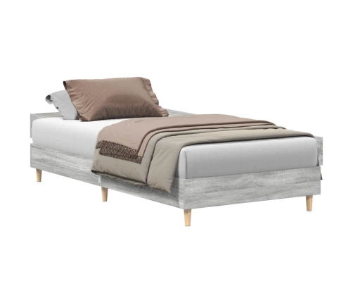 Estructura de cama sin colchón madera gris Sonoma 75x190 cm